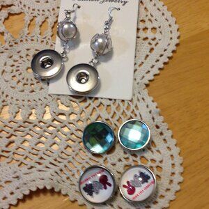 Christmas Snap Buttons earrings standard size with Snap Chunks